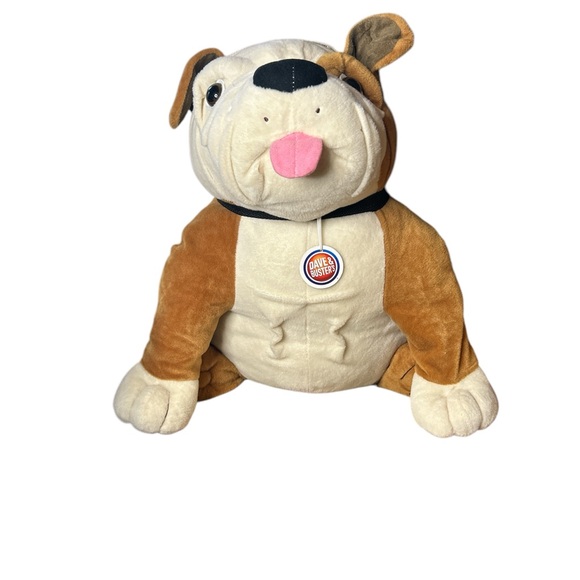 DAVE & BUSTERS BROWN & WHITE BULLDOG PLUSH DOG STUFFED ANIMAL LARGE JUMBO. - Picture 1 of 4